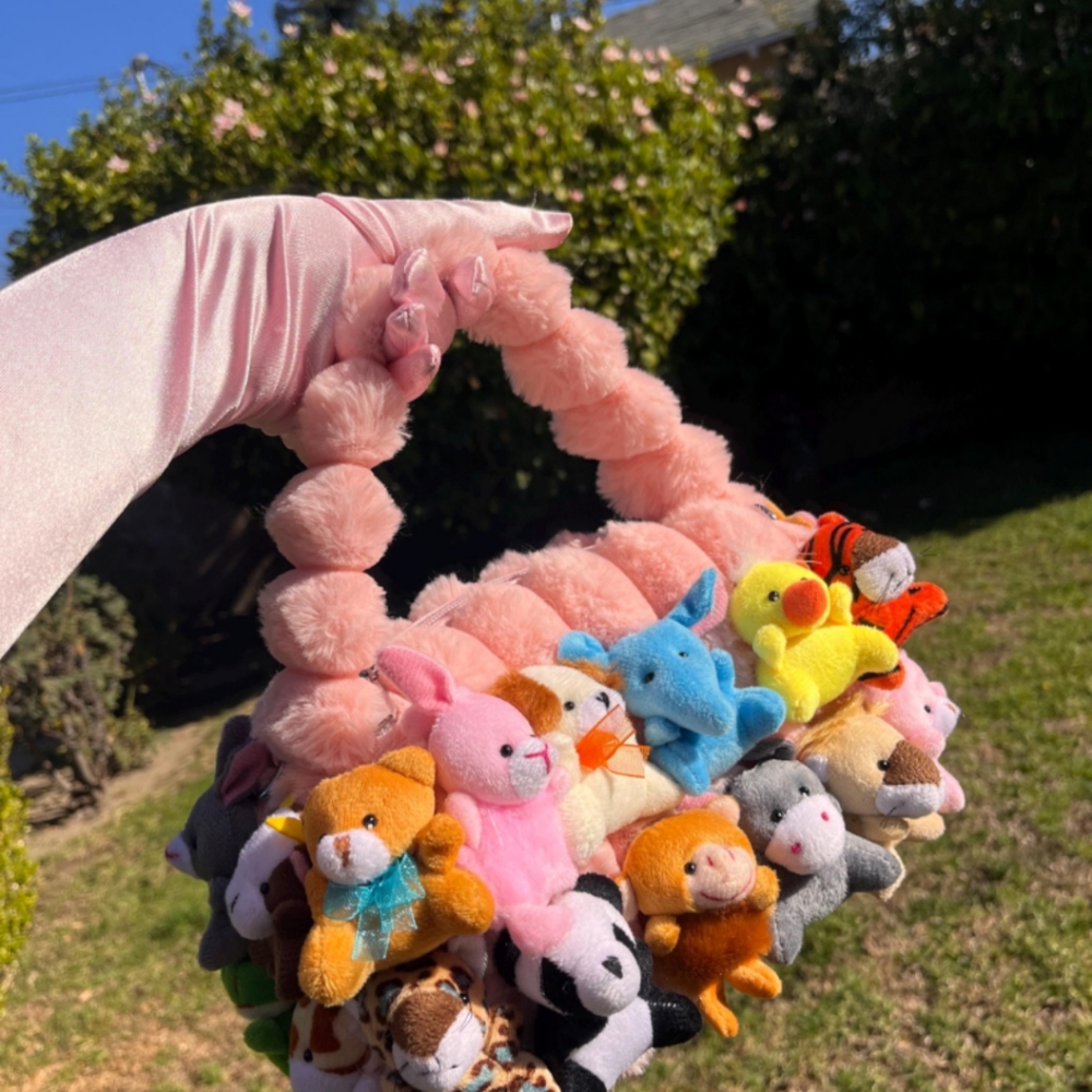 Healing My Inner Child | Stuffed 3D Animal Black Purse HandBag | Plush Toy Bag - Picture 3 of 8